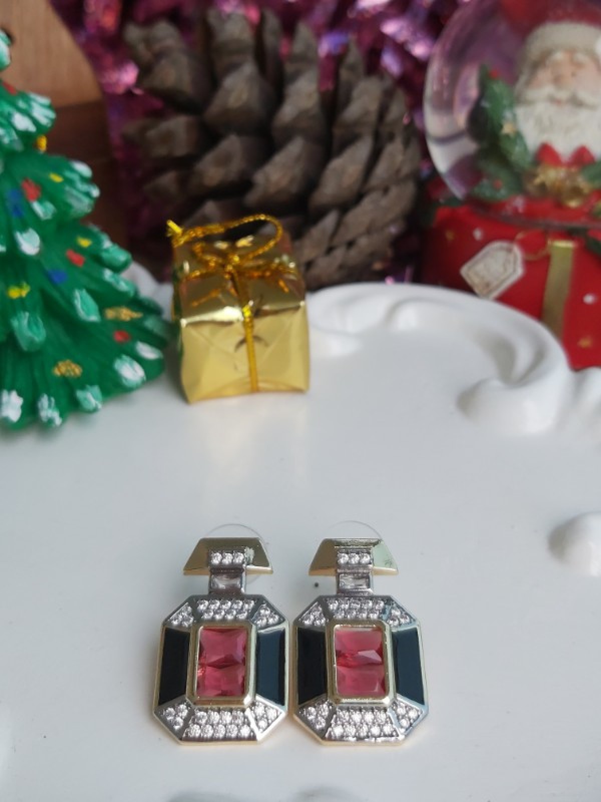 Vıp Küpe Kırmızı&Siyah