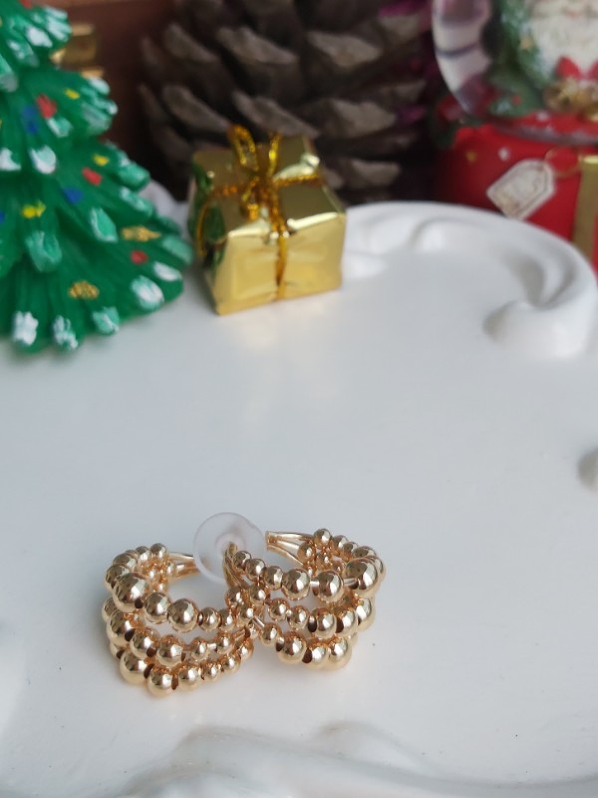 Boncuk Detay Halka Küpe