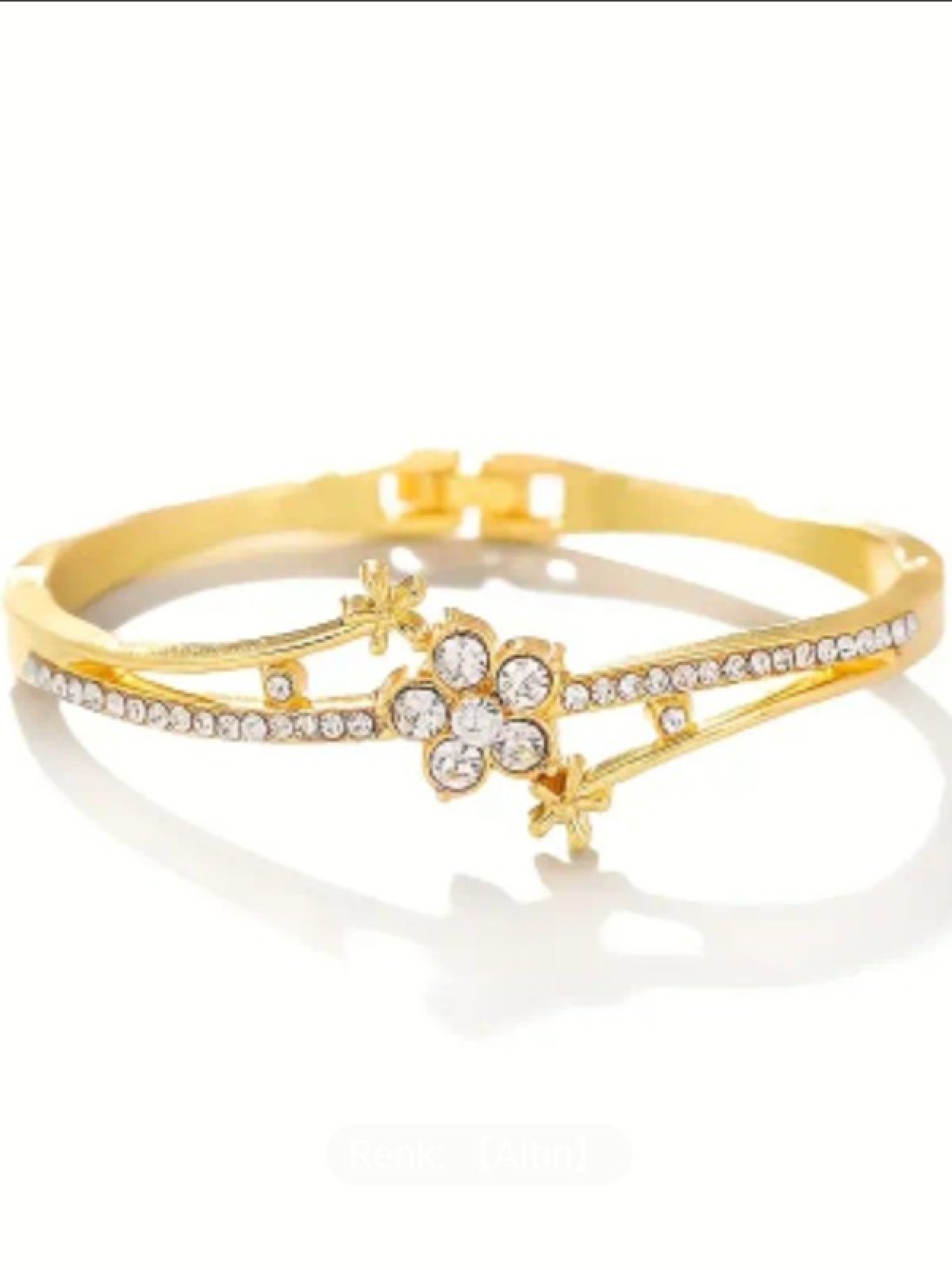 Gold Çiçek Detay Kelepçe