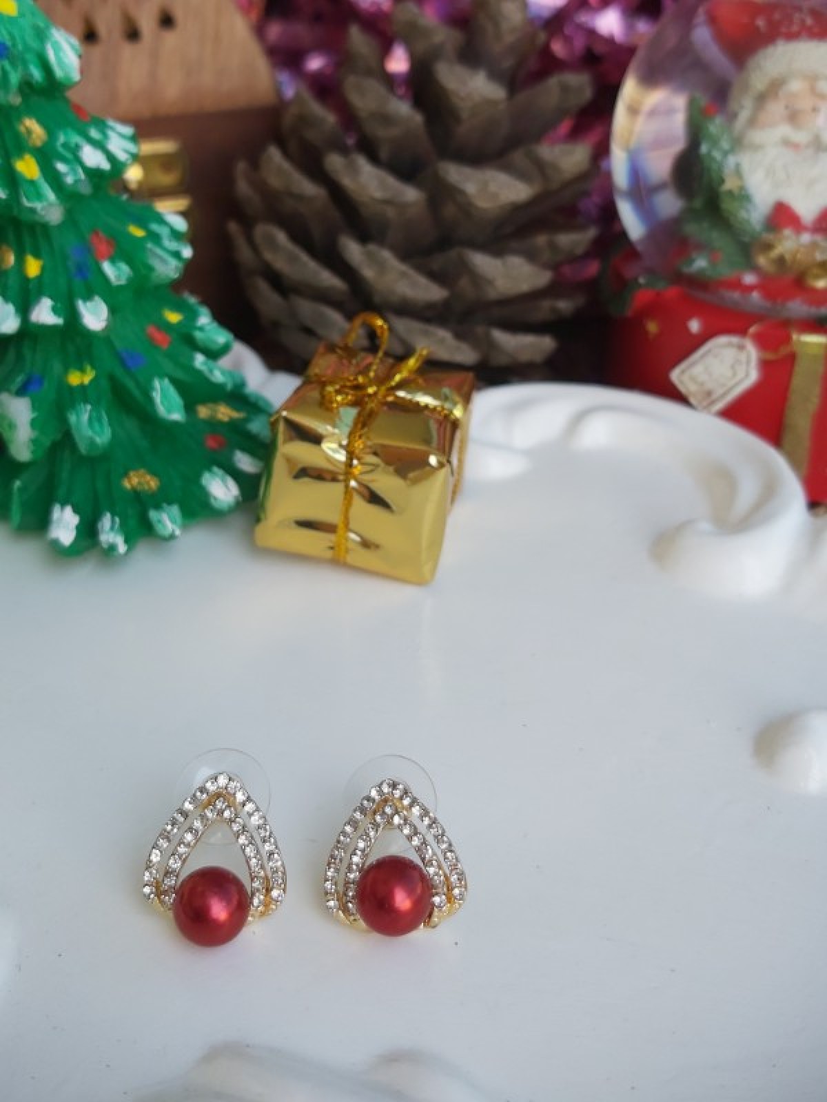 Zirkon&kırmızı Küpe