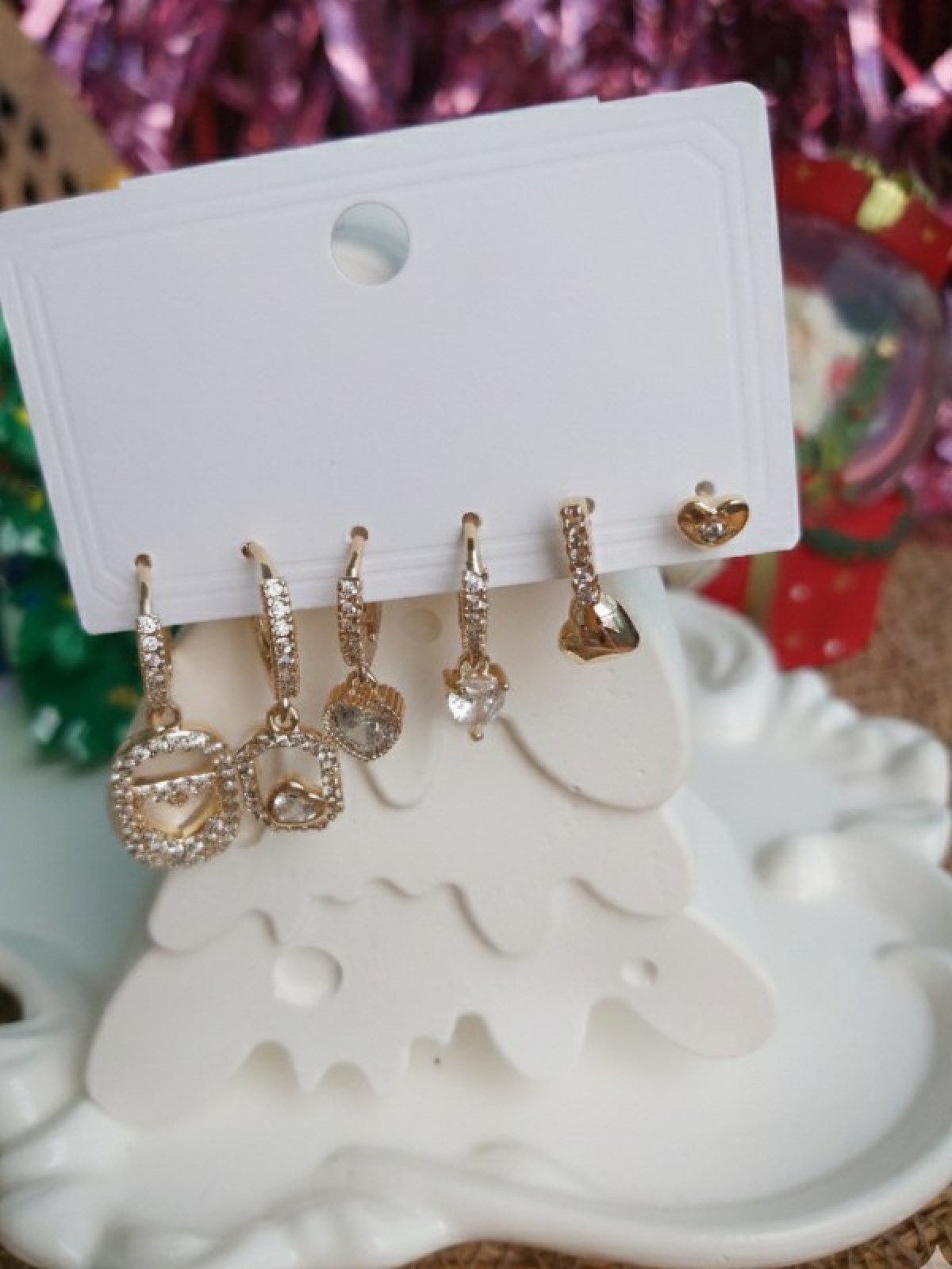 6Lı Gold Renk Küpe