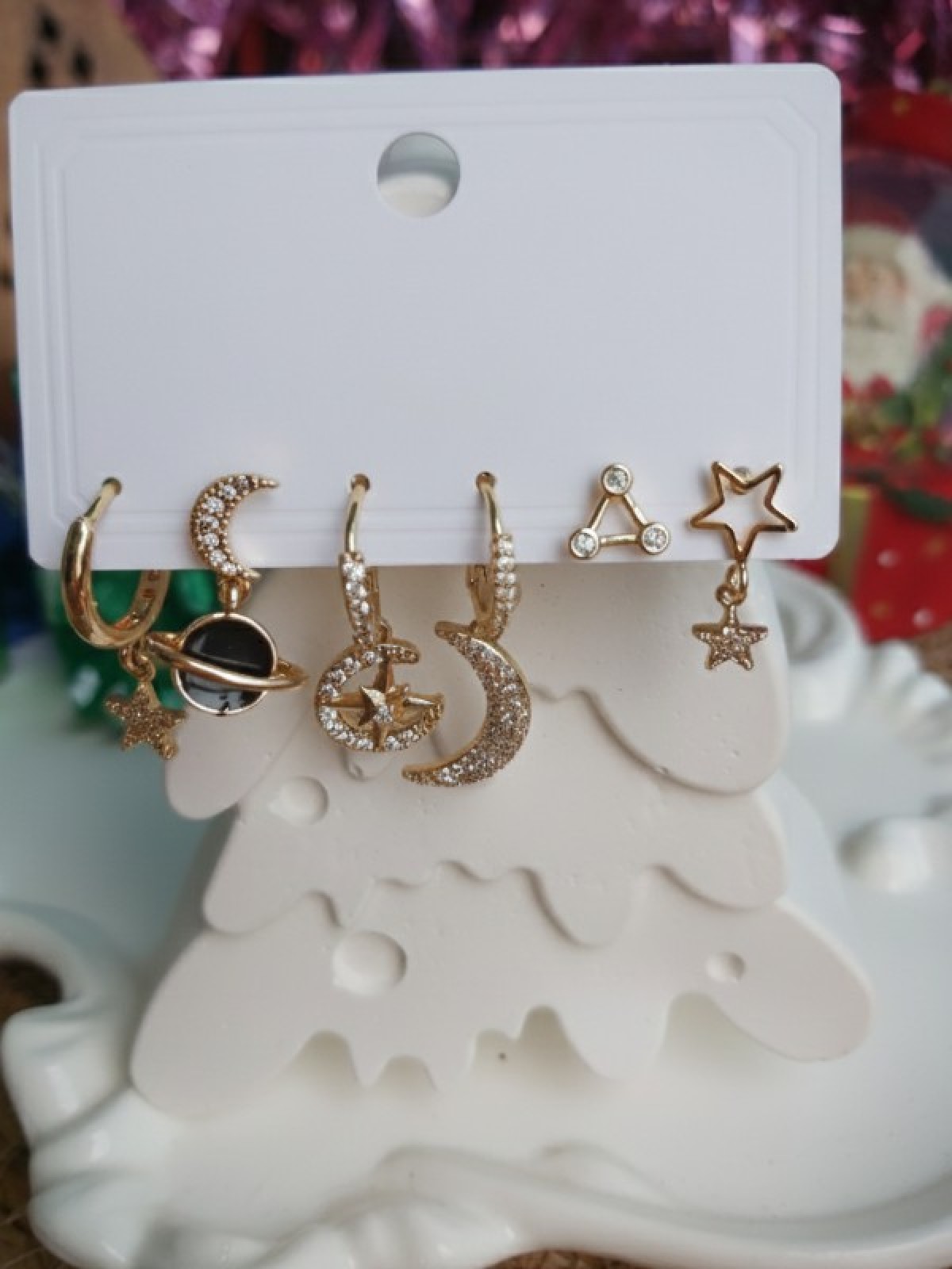 6Lı Gold Renk Küpe