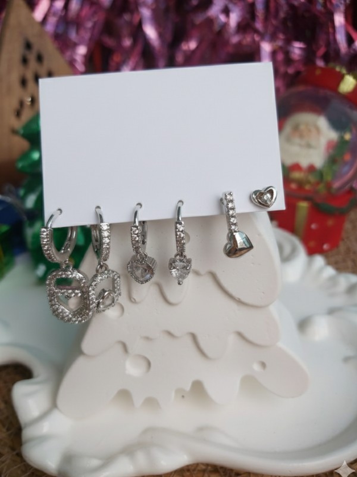 6Lı Gümüş Renk Küpe