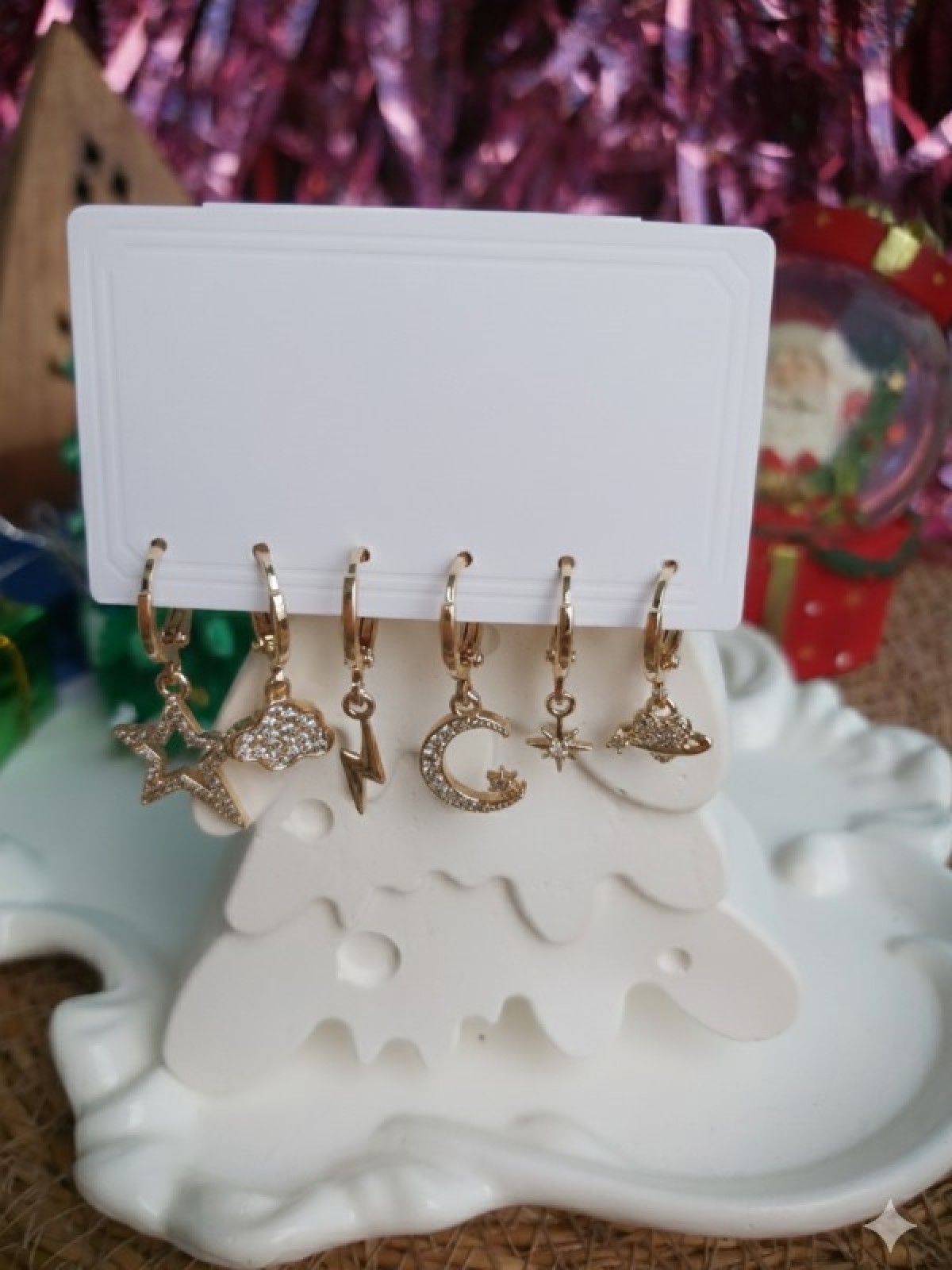 6Lı Gold Renk Küpe