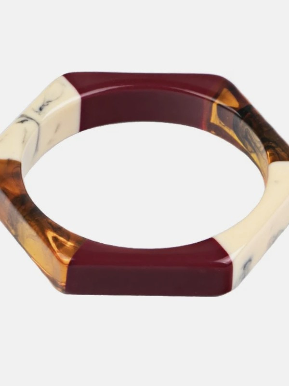 Kemik Köşeli Kahve&Ekru Bileklik