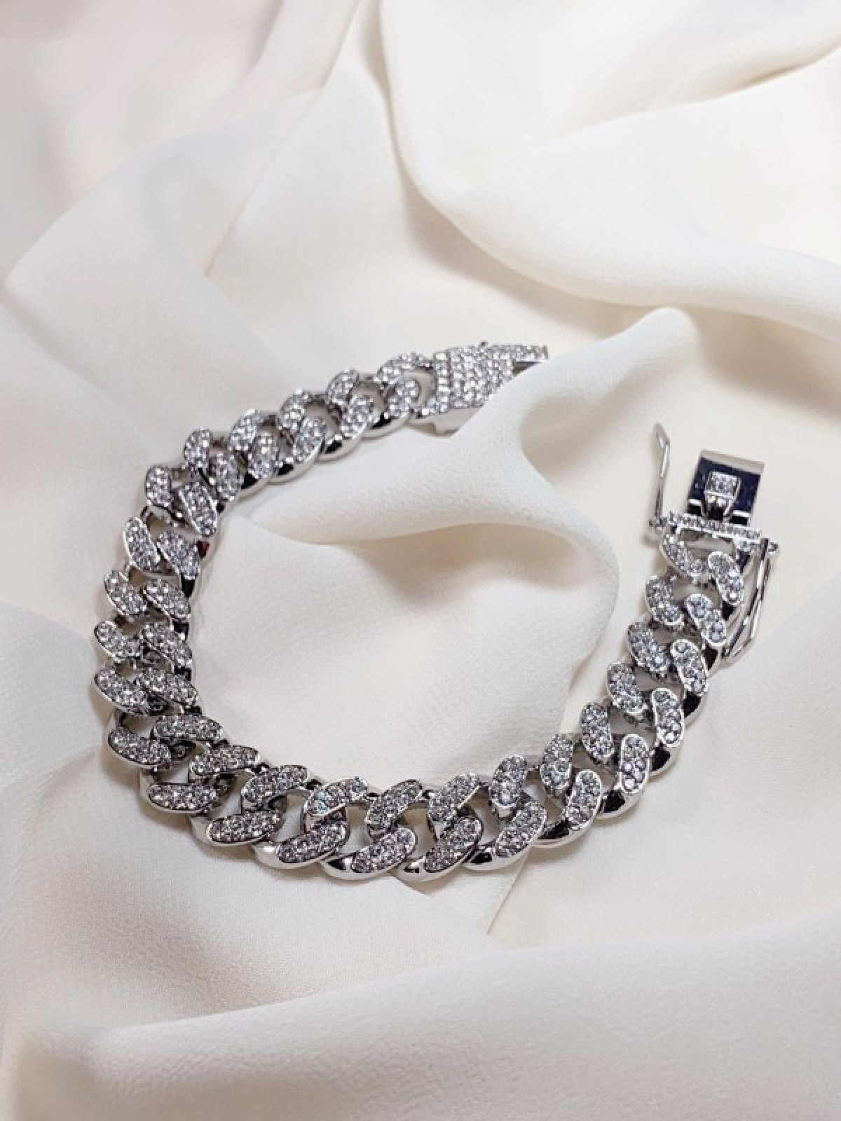 Full Taşlı Gümüş Zincir